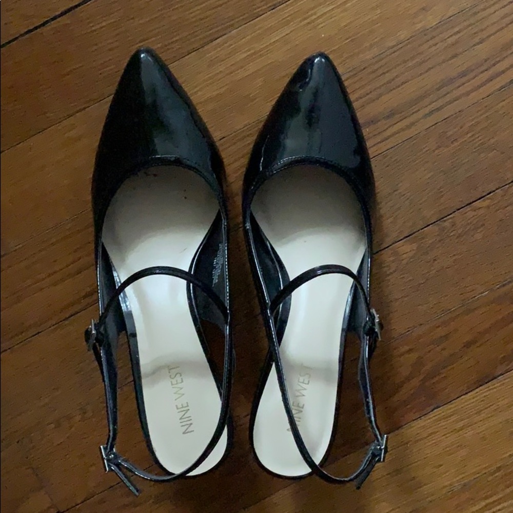 Nine West black kitten heels